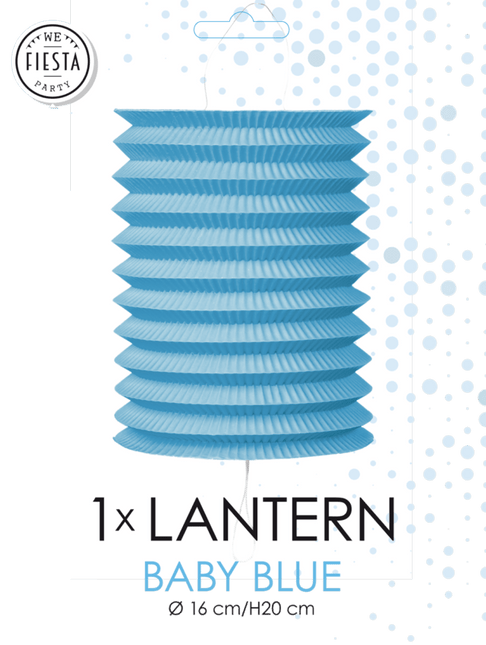Lichtblauwe Lampion 16cm van WeFiesta koop je bij Partywinkel