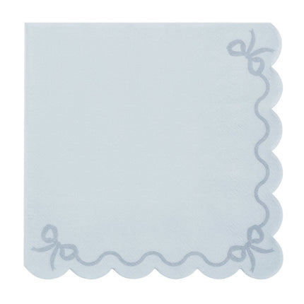 Lichtblauwe Servetten Strik 16,5cm van Partydeco koop je bij Partywinkel