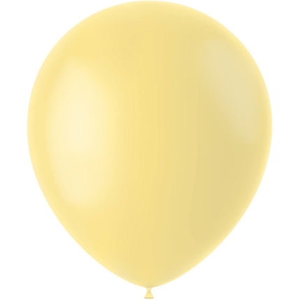 Lichtgele Ballonnen Powder Yellow 33cm 10st van Folat koop je bij Partywinkel