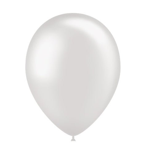 Lichtgrijze Ballonnen Metallic 25cm 10st van Balloonia koop je bij Partywinkel