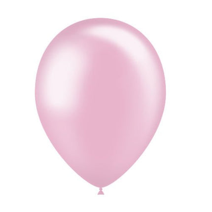 Lichtroze Ballonnen Metallic 25cm 50st van Balloonia koop je bij Partywinkel