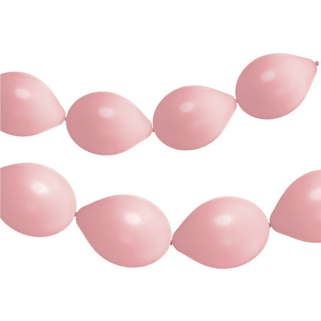 Lichtroze Ballonnenslinger Powder Pink 3m 8st van Folat koop je bij Partywinkel