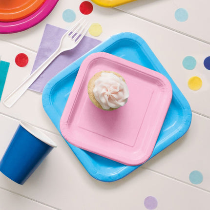 Lichtroze Borden Vierkant 17,5cm 16st van Unique koop je bij Partywinkel