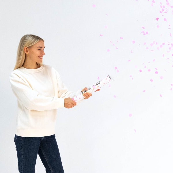 Lichtroze Confetti Kanon 40cm van Riethmueller koop je bij Partywinkel