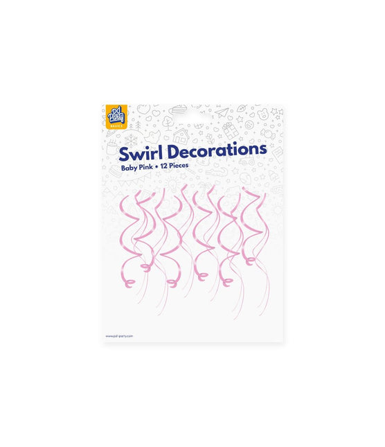 Lichtroze Hangdecoratie Swirls 12st van Paper Dreams koop je bij Partywinkel