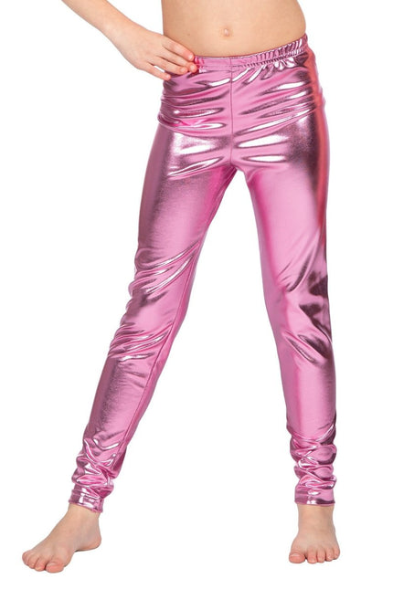 Lichtroze Legging Meisje Metallic van Wilbers & Wilbers koop je bij Partywinkel