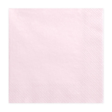 Lichtroze Servetten 30cm 20st van Partydeco koop je bij Partywinkel