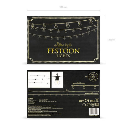 Lichtslinger LED Lampjes Zwart 5m van Partydeco koop je bij Partywinkel