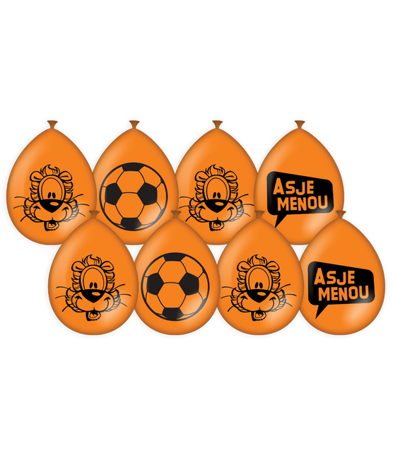 Loeki De Leeuw Ballonnen Oranje 30cm 8st van Paper Dreams koop je bij Partywinkel