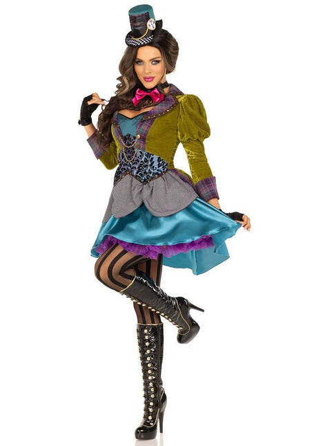 Mad Hatter Jurk Dames Fluweel Leg Avenue van Leg Avenue koop je bij Partywinkel