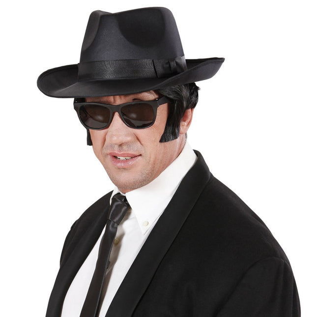 Maffia Hoed Zwart Met Lint van Widmann koop je bij Partywinkel