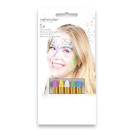 Make Up Sticks Pastel Meerkleurig 5st van Riethmueller koop je bij Partywinkel