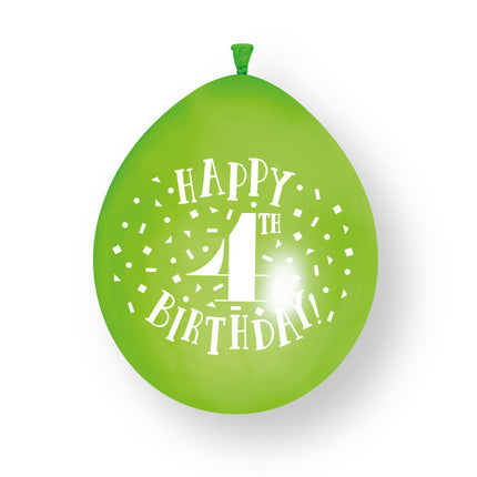 10 kpl Hyvää 4. syntymäpäivää 23cm lateksi ilmapallot