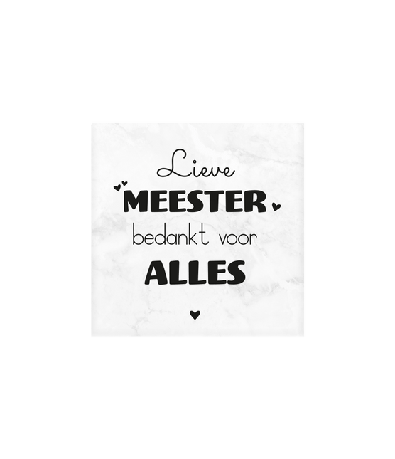 Meester Marmeren Onderzetters 10cm van Paper Dreams koop je bij Partywinkel