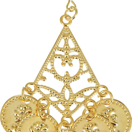 Metallic Oorbellen Munten Goud 5cm van Fiestas Guirca koop je bij Partywinkel