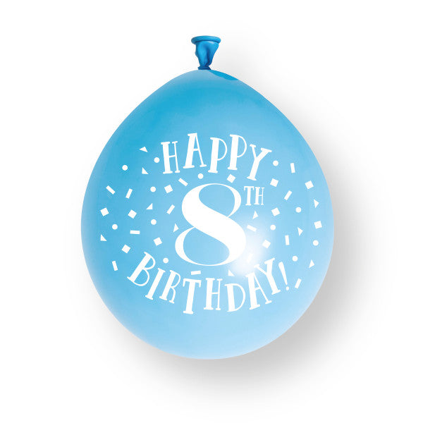 10 kpl Hyvää 8. syntymäpäivää 23cm" lateksi ilmapallot