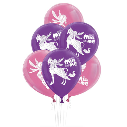 Mia And Me -ilmapallot, violetti-vaaleanpunainen, 25 cm, 10 kpl