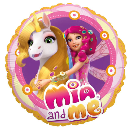 Mia And Me -heliumilmapallo, värillinen, pyöreä, tyhjä, 45 cm
