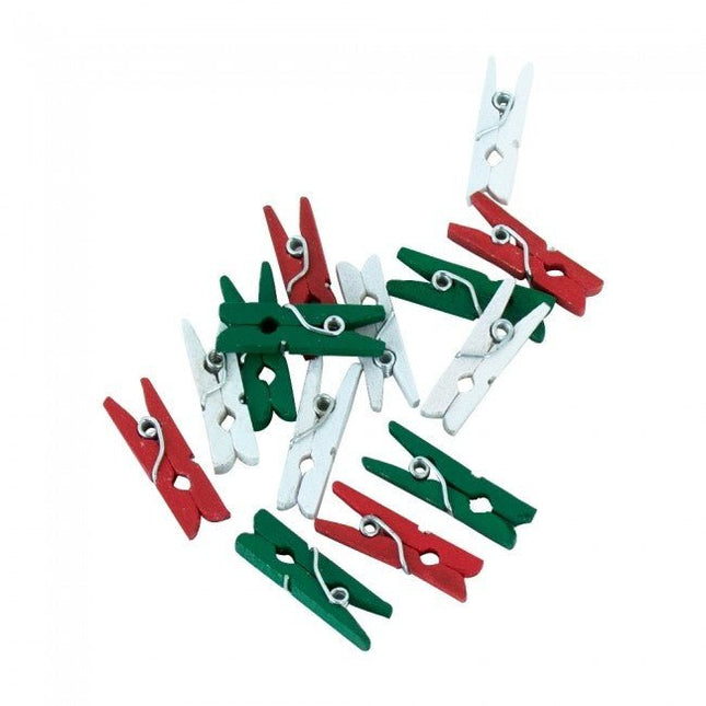 Mini Knijpers Hout Rood Wit Groen 24st van WeFiesta koop je bij Partywinkel