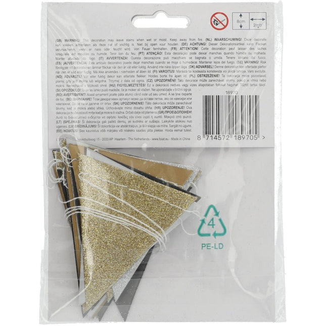 Mini Vlaggenlijn Glitter 2,6m van Folat koop je bij Partywinkel