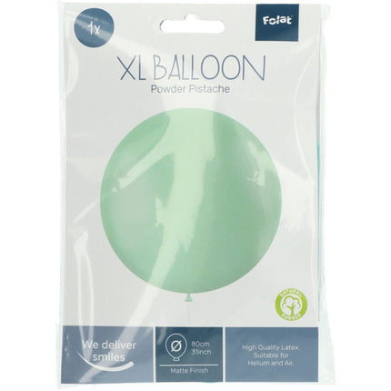 Mintgroene Ballon Powder Pistache 80cm van Folat koop je bij Partywinkel