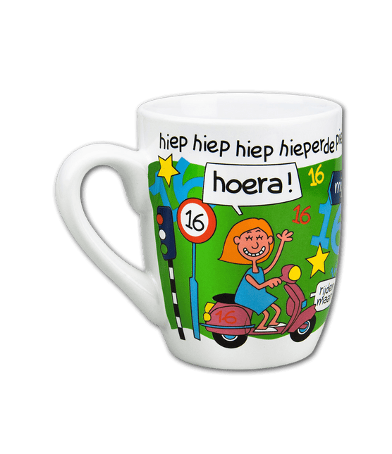 Mok 16 Jaar 12cm van Paper Dreams koop je bij Partywinkel