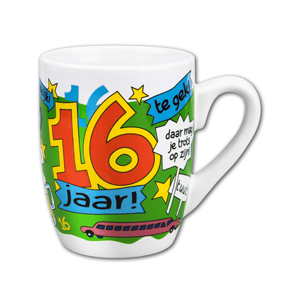 Mok 16 Jaar 12cm van Paper Dreams koop je bij Partywinkel
