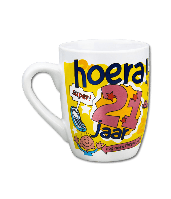 Mok 21 Jaar 12cm van Paper Dreams koop je bij Partywinkel