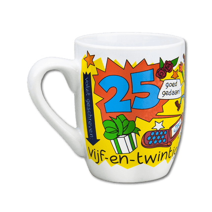 Mok 25 Jaar 12cm van Paper Dreams koop je bij Partywinkel