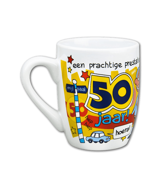 Mok 50 Jaar Man 12cm van Paper Dreams koop je bij Partywinkel