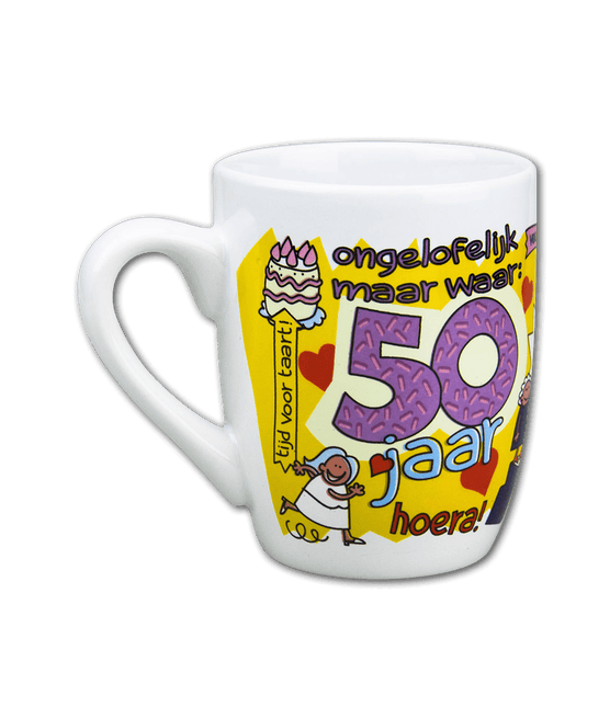 Mok 50 Jaar Vrouw 12cm van Paper Dreams koop je bij Partywinkel