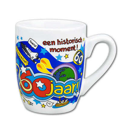 Mok 60 Jaar 12cm van Paper Dreams koop je bij Partywinkel