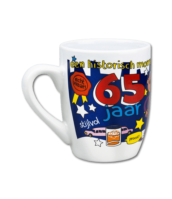 Mok 65 Jaar 12cm van Paper Dreams koop je bij Partywinkel