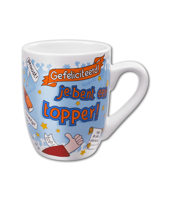 Mok Gefeliciteerd Topper 12cm van Paper Dreams koop je bij Partywinkel