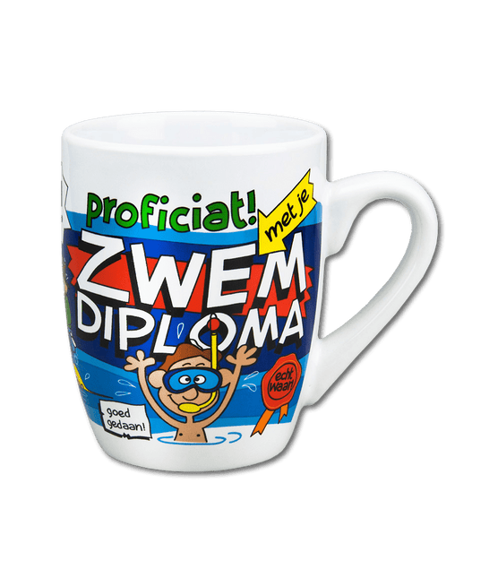 Mok Zwemdiploma 12cm van Paper Dreams koop je bij Partywinkel