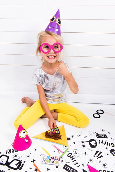 Monster Feesthoedjes 16cm 6st van Partydeco koop je bij Partywinkel