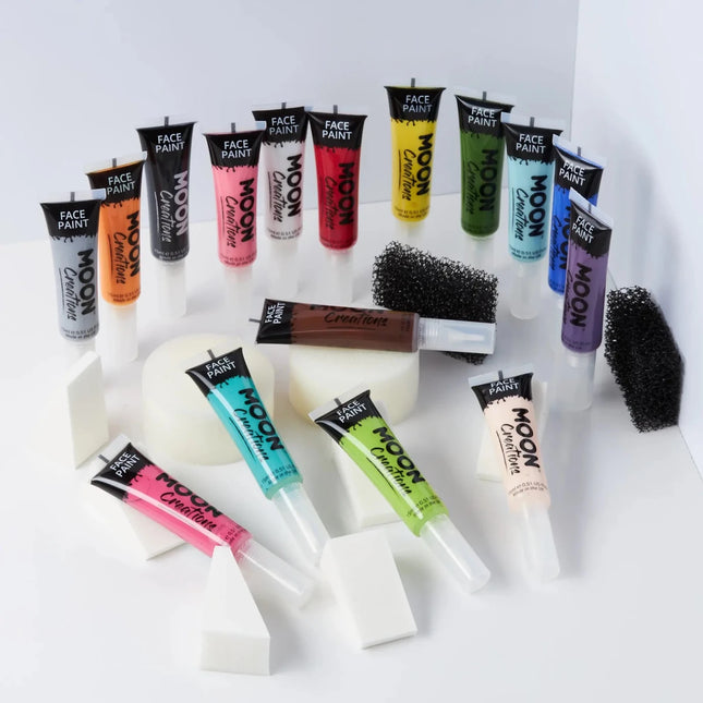 Moon Creations Face Paint with Brush Applicator Grey 15ml van Moon Creations koop je bij Partywinkel
