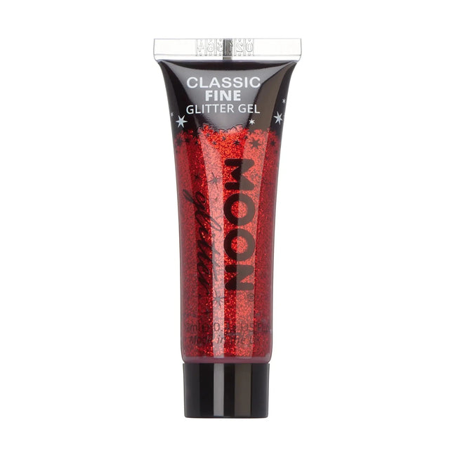Moon Glitter Classic Fine Glitter Gel Red 12ml van Moon Creations koop je bij Partywinkel