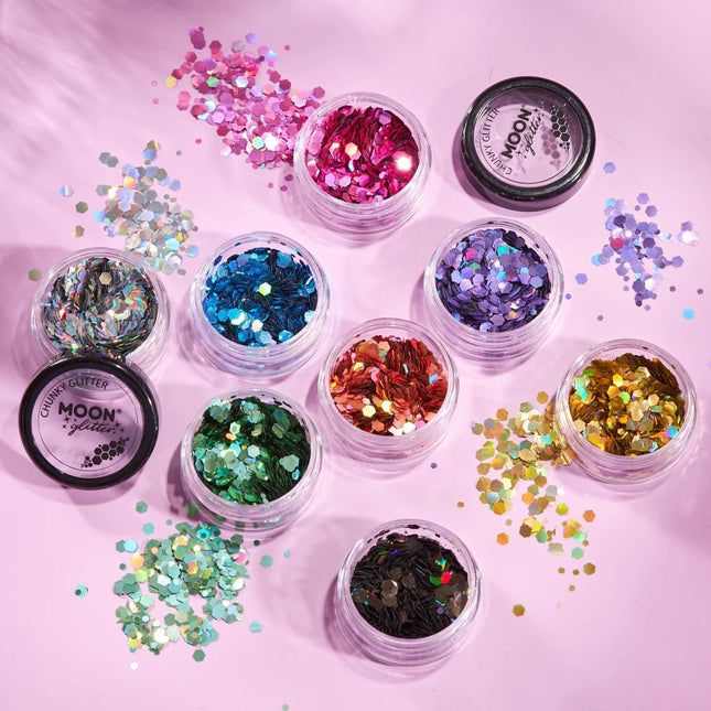 Moon Glitter Holographic Chunky Glitter Purple 3g van Moon Creations koop je bij Partywinkel