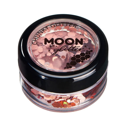 Moon Glitter Holographic Chunky Glitter Rose Gold 3g van Moon Creations koop je bij Partywinkel
