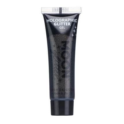 Moon Glitter Holographic Fine Glitter Gel Black 12ml van Moon Creations koop je bij Partywinkel