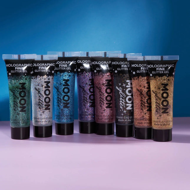 Moon Glitter Holographic Fine Glitter Gel Purple 12ml van Moon Creations koop je bij Partywinkel