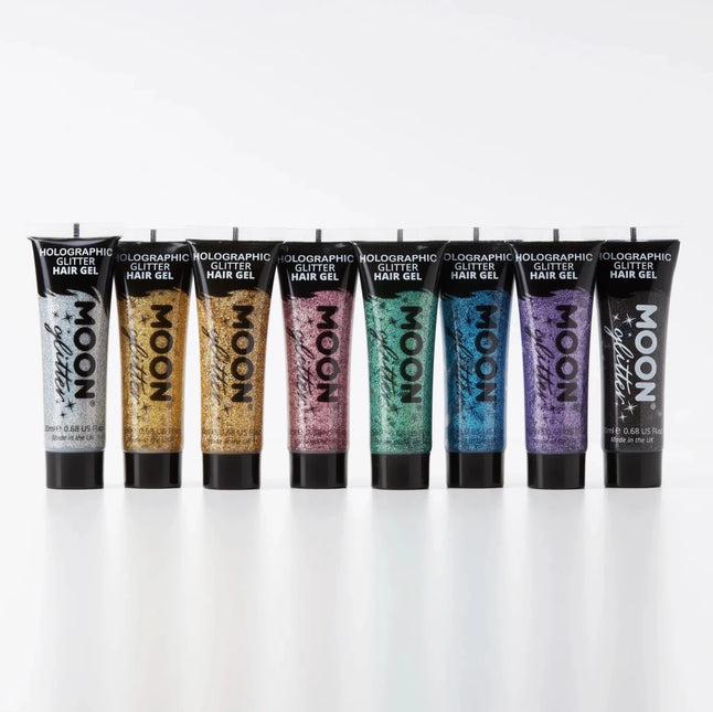 Moon Glitter Holographic Glitter Hair Gel Pink 20ml van Moon Creations koop je bij Partywinkel