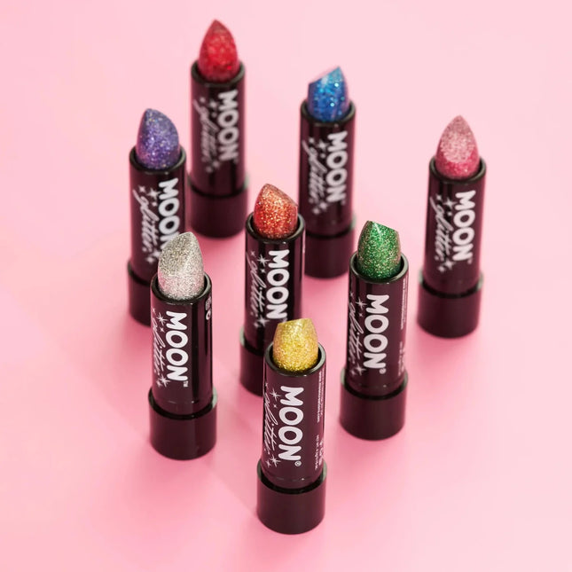 Moon Glitter Holographic Glitter Lipstick Pink 4.2g van Moon Creations koop je bij Partywinkel