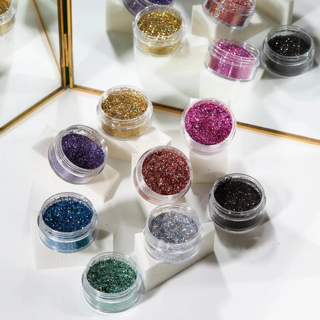 Moon Glitter Holographic Glitter Shakers Black 5g van Moon Creations koop je bij Partywinkel
