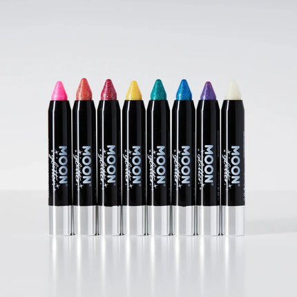 Moon Glitter Iridescent Body Crayons White 3.2g van Moon Creations koop je bij Partywinkel