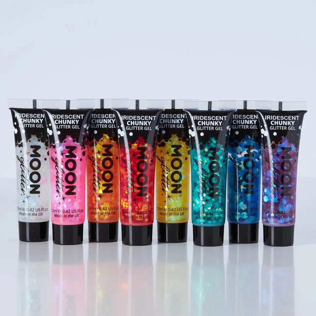 Moon Glitter Iridescent Chunky Glitter Gel Cherry 12ml van Moon Creations koop je bij Partywinkel