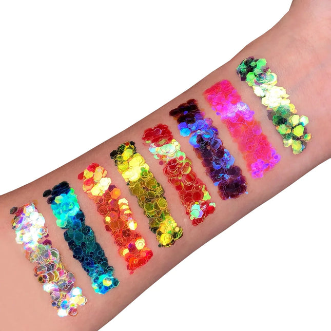 Moon Glitter Iridescent Chunky Glitter Gel Green 12ml van Moon Creations koop je bij Partywinkel