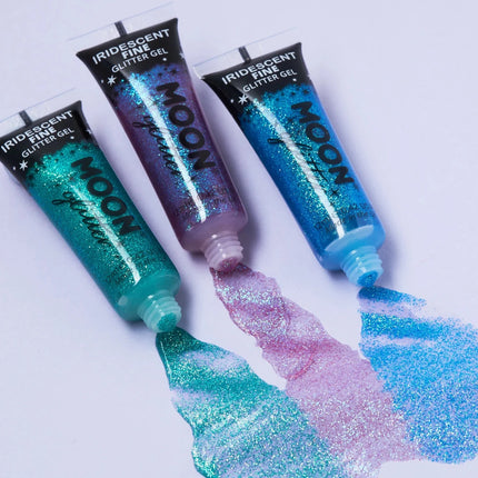 Moon Glitter Iridescent Fine Glitter Gel Green 12ml van Moon Creations koop je bij Partywinkel