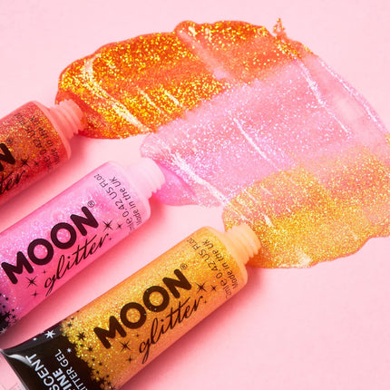 Moon Glitter Iridescent Fine Glitter Gel Pink 12ml van Moon Creations koop je bij Partywinkel